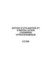 Mode d’emploi Casino CCV66 Cuisinière