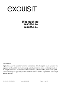 Handleiding Exquisit WA 6514 Wasmachine