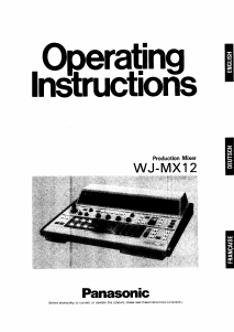 Handleiding Panasonic WJ-MX12 Mengpaneel