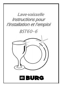 Mode d’emploi Burg BST60-6 Lave-vaisselle