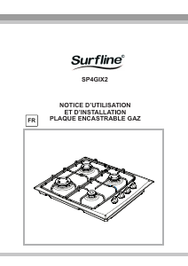 Mode d’emploi Surfline SP4GIX2 Table de cuisson
