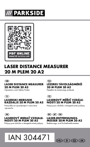Priročnik Parkside PLEM 20 A2 Laserski merilnik razdalje