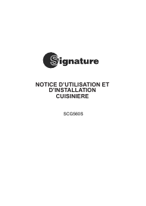 Mode d’emploi Signature SCG560S Cuisinière