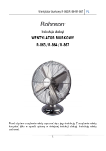 Instrukcja Rohnson R-864 Wentylator