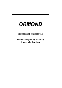 Mode d’emploi Ormond ORD1008SUL13 Lave-linge