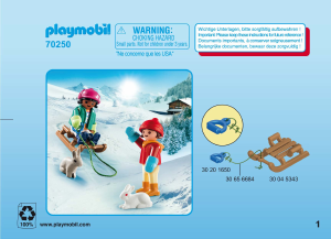 Manual Playmobil set 70250 Special Crianças com trenó