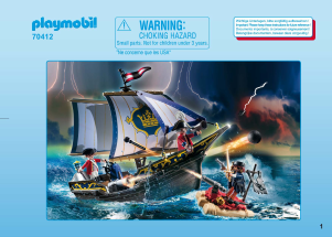 Instrukcja Playmobil set 70412 Pirates Statek Rotrock