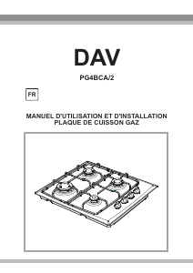 Mode d’emploi DAV PG4BCA/2 Table de cuisson
