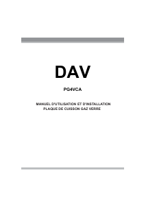 Mode d’emploi DAV PG4VCA Table de cuisson