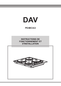 Mode d’emploi DAV PE4BCA/2 Table de cuisson