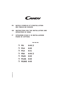 Manuale Candy PSA640/2 FBA Piano cottura