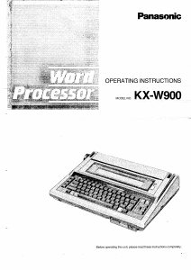 Bruksanvisning Panasonic KX-W900 Skrivmaskin