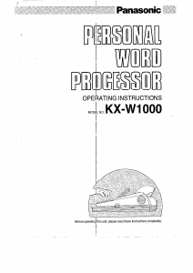 Bruksanvisning Panasonic KX-W1000 Skrivmaskin