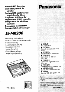 Bruksanvisning Panasonic SJ-MR200 MiniDisc-spelare