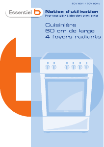 Mode d’emploi Essentiel B ECV 601i Cuisinière