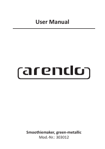 Manual de uso Arendo 303012 Batidora