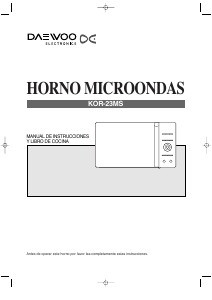 Manual de uso Daewoo KOR-23MS Microondas
