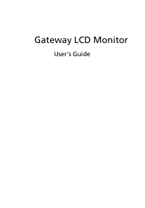 Handleiding Gateway KX2703 LCD monitor