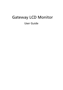 Bruksanvisning Gateway HX1953L LCD skärm