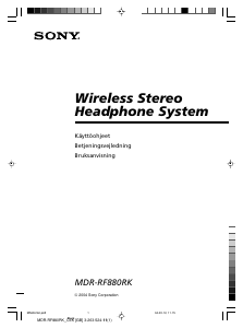 Brugsanvisning Sony MDR-RF880RK Hovedtelefon