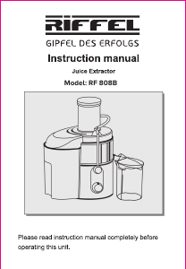 Bruksanvisning Riffel RF 808B Juicepress