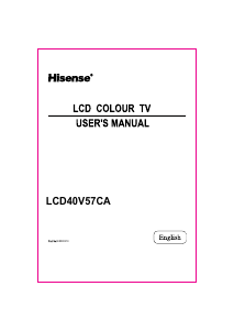Bruksanvisning Hisense LCD40V57CA LCD TV