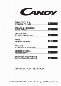 Manual Candy PG640/ 1SQX Placa