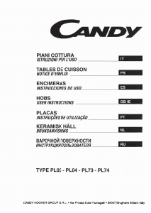 Manual Candy PGC640SQAV Hob