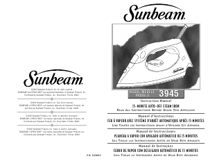 Mode d’emploi Sunbeam 3945 Fer à repasser