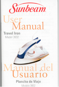 Manual de uso Sunbeam 3932 Travel Plancha