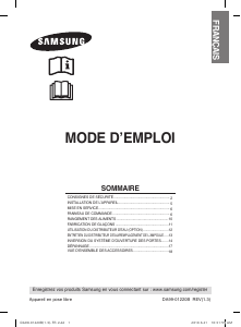 Mode d’emploi Samsung RL41PCSW Réfrigérateur combiné
