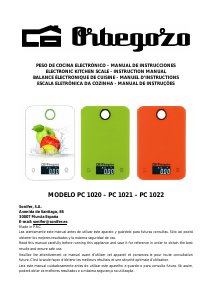 Mode d’emploi Orbegozo PC 1021 Balance de cuisine