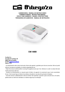 Bruksanvisning Orbegozo SW 4400 Smörgåsgrill