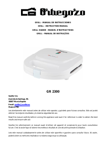 Bruksanvisning Orbegozo GR 2300 Smörgåsgrill