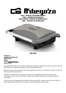 Bruksanvisning Orbegozo GR 3100 Smörgåsgrill