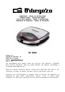Bruksanvisning Orbegozo SW 6000 Smörgåsgrill