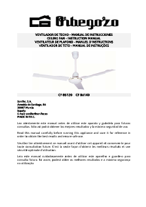 Manual de uso Orbegozo CF 86140 Ventilador de techo