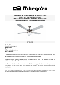 Manual de uso Orbegozo CP 83132 Ventilador de techo
