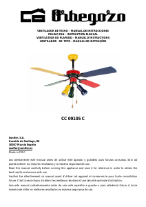 Mode d’emploi Orbegozo CC 09105 C Ventilateur de plafond