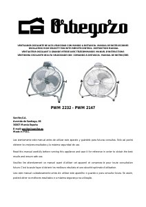 Manual Orbegozo PWM 2232 Fan