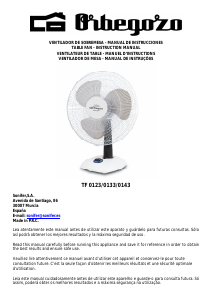 Manual de uso Orbegozo TF 0123 Ventilador