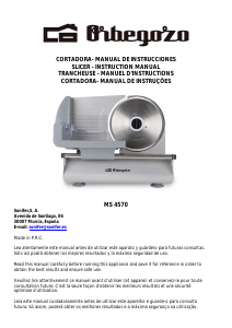 Manual de uso Orbegozo MS 4570 Cortafiambres