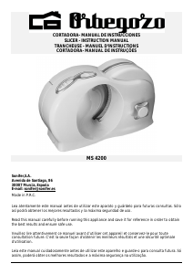 Manual de uso Orbegozo MS 4200 Cortafiambres