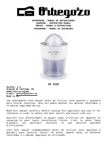 Mode d’emploi Orbegozo EP 3250 Presse-agrumes