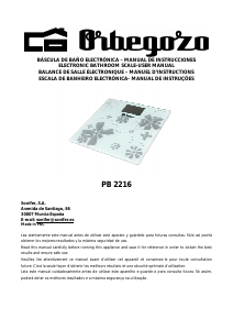 Manual de uso Orbegozo PB 2216 Báscula