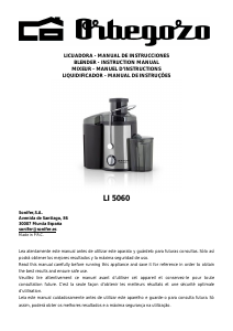 Manual Orbegozo LI 5060 Juicer
