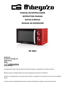 Manual Orbegozo MI 2021 Micro-onda
