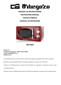 Manual Orbegozo MI 2020 Micro-onda