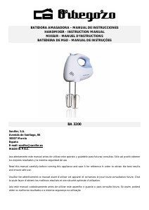 Mode d’emploi Orbegozo BA 3200 Batteur à main