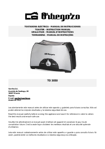 Manual Orbegozo TO 3050 Torradeira